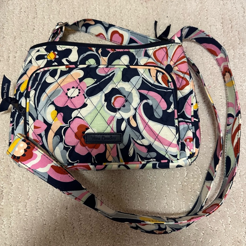 Vera Bradley Little Hipster Mod Paisley Lighten Up RFID Crossbody Shoulder Purse